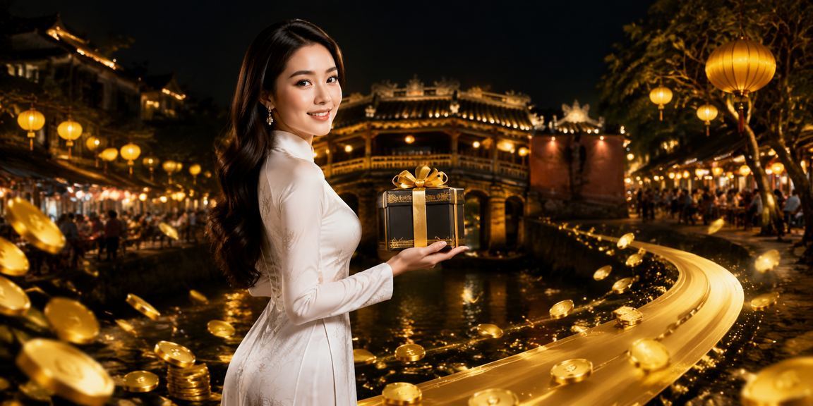 Phụ nữ mặc áo dài tham gia baccarat tại không gian phố cổ Hội An lung linh
